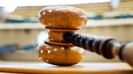 The Speaker's gavel on the desk in front of the Speaker's seat in the Chamber.